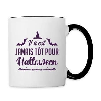 Il n’est jamais tôt pour Halloween - Mug contrasté - blanc/noir - Droite