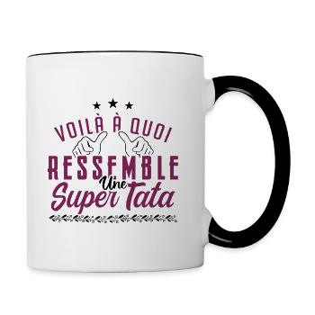 Voilà à quoi ressemble une super tata - Mug contrasté - blanc/noir - Droite