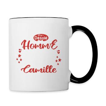 Cadeau Homme déja pris par Camille - Mug contrasté - blanc/noir - Droite