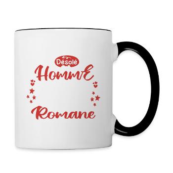 Cadeau Homme déja pris par Romane - Mug contrasté - blanc/noir - Droite