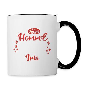 Cadeau Homme déja pris par Iris - Mug contrasté - blanc/noir - Droite