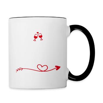Cette Année j'ai ma valentine. cadeau d'amour. - Mug contrasté - blanc/noir - Droite