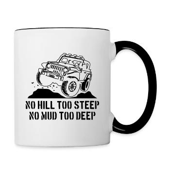 Pas de colline trop raide pas de boue trop profonde Jeeps - Mug contrasté - blanc/noir - Droite