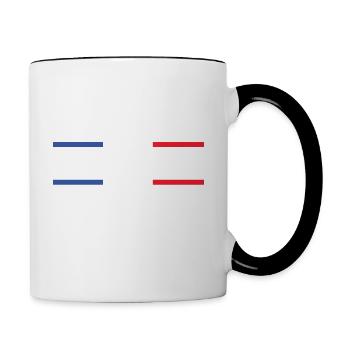 Je Soutiens Deux Équipes la France ... - Mug contrasté - blanc/noir - Droite