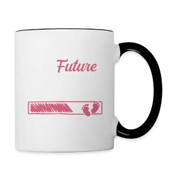 Future Maman 2024 Chargement En Cours - Cadeau - Mug contrasté - blanc/noir - Droite