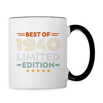 Retro 1940 Vintage 84th Birthday Gift 84 Years Old - Contrasting Mug - white/black - Right