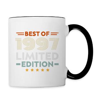 Retro 1997 Vintage Cadeau 27e Anniversaire 27 Ans - Mug contrasté - blanc/noir - Droite