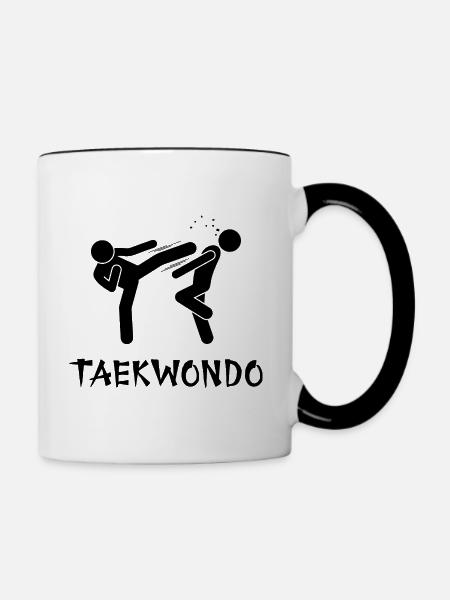 Taekwondo - Tasse zweifarbig - Weiß/Schwarz