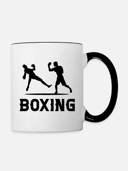 Boxen - Tasse zweifarbig - Weiß/Schwarz