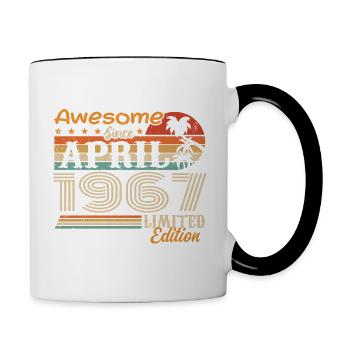 Les légendes sont nées en avril 1967 - Mug contrasté - blanc/noir - Droite