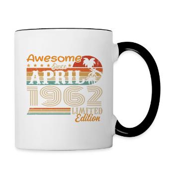 The legends were born in April 1962 - Contrasting Mug - white/black - Right