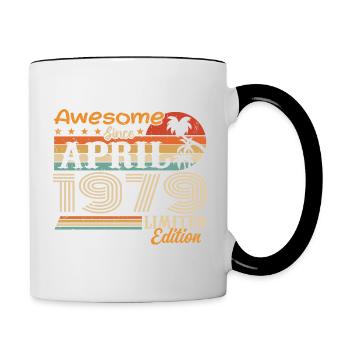 Les légendes sont nées en avril 1979 - Mug contrasté - blanc/noir - Droite