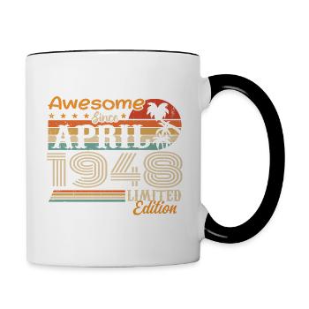Les légendes sont nées en avril 1948 - Mug contrasté - blanc/noir - Droite