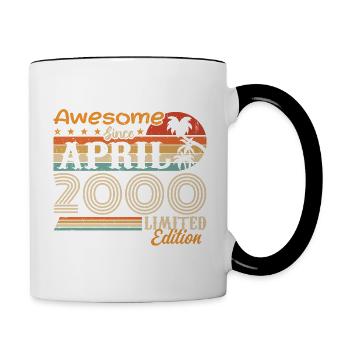 Les légendes sont nées en avril 2000 - Mug contrasté - blanc/noir - Droite