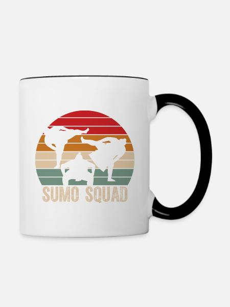 Sumo-Trupp - Tasse zweifarbig - Weiß/Schwarz