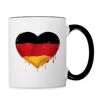 DEUTSCHLAND HERZ DEUTSCHLANDFAHNE DEUTSCHLAND - Tasse zweifarbig - Weiß/Schwarz - Rechts