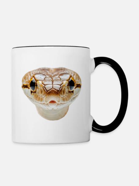Schlange - Tasse zweifarbig - Weiß/Schwarz