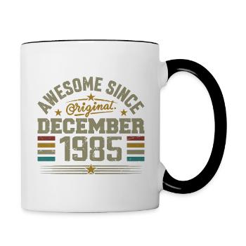 Décembre 1985 - Cadeau Anniversaire December 1985 - Mug contrasté - blanc/noir - Droite