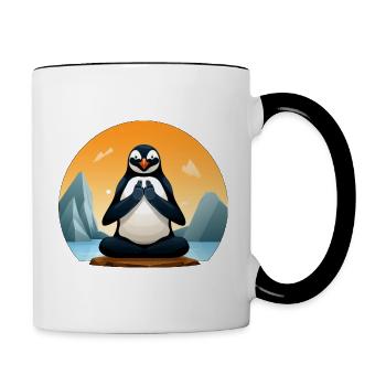 Penguin Yogi - Contrasting Mug - white/black - Right