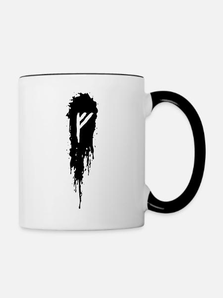 Fehu - Tasse zweifarbig - Weiß/Schwarz