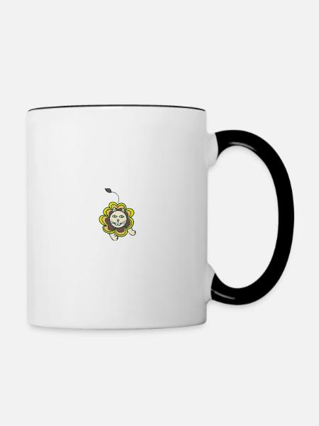 Löwe - Tasse zweifarbig - Weiß/Schwarz