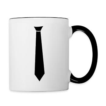 Krawatte - Tasse zweifarbig - Weiß/Schwarz - Rechts