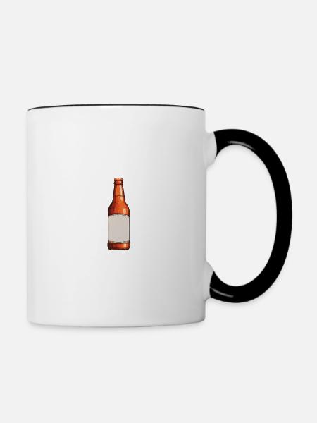 Bierflasche Symbol Bier - Tasse zweifarbig - Weiß/Schwarz