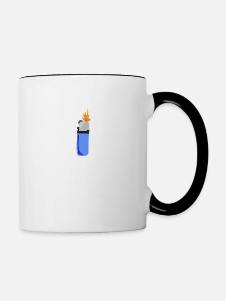 Feuer - Tasse zweifarbig - Weiß/Schwarz
