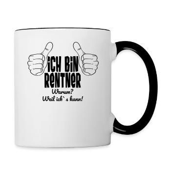 i am retired because i can s - Contrasting Mug - white/black - Right
