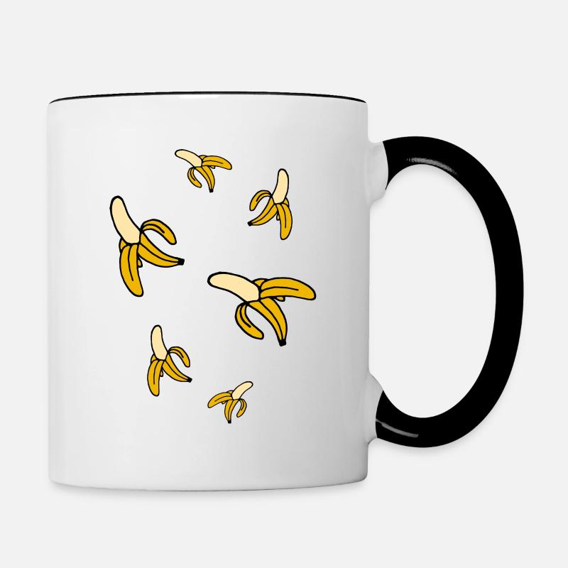 bananes - Mug contrasté - blanc/noir