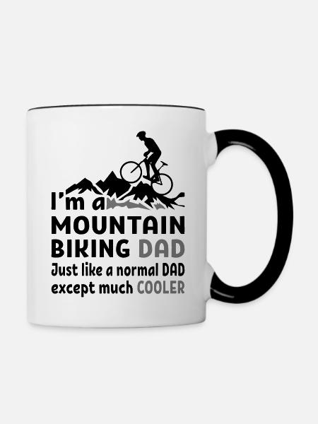Mountain Biking Dad - Tasse zweifarbig - Weiß/Schwarz