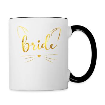 Bride Cat - Contrasting Mug - white/black - Right