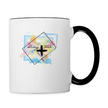 think positive - Tasse zweifarbig - Weiß/Schwarz - Rechts