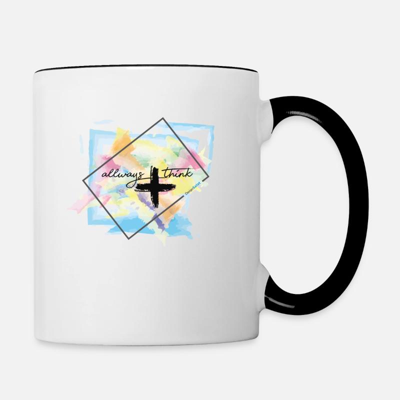 think positive - Tasse zweifarbig - Weiß/Schwarz