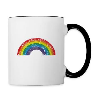 LGBTQ Regenbogen - Tasse zweifarbig - Weiß/Schwarz - Rechts