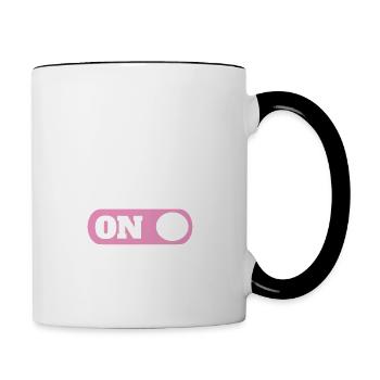 wedding Mode On - Verlobung Heirat - Tasse zweifarbig - Weiß/Schwarz - Rechts