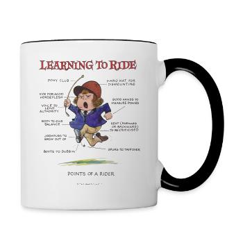 Thelwell - Learning to ride - Mug contrasté - blanc/noir - Droite