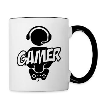 Game Player - Tasse zweifarbig - Weiß/Schwarz - Rechts
