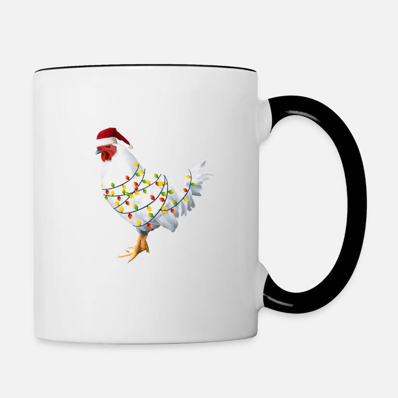 Chicken Christmas - Contrasting Mug - white/black