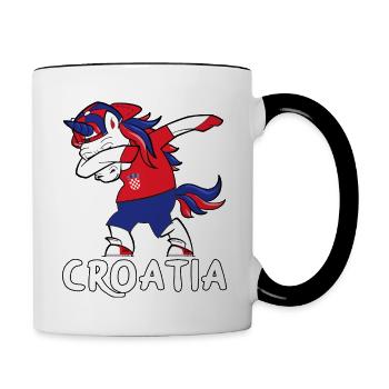 Unicorn Croatia Croatia unicorn Hravtska gift - Contrasting Mug - white/black - Right