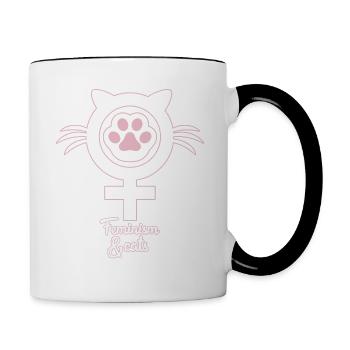 Chats de féminisme - Mug contrasté - blanc/noir - Droite