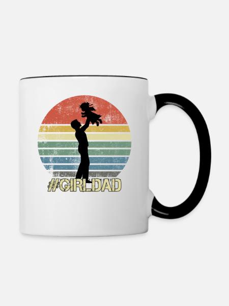 Fille papa - Mug contrasté - blanc/noir