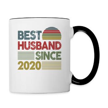 Meilleur mari depuis 2020 - Mug contrasté - blanc/noir - Droite