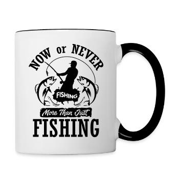 Now or Never Fishing - Contrasting Mug - white/black - Right