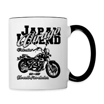 Japan Legend Virago The world of two wheelers - Tasse zweifarbig - Weiß/Schwarz - Rechts