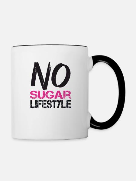No Sugar - Tasse zweifarbig - Weiß/Schwarz