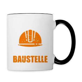 Keine Zeit Bauherr Baustelle Hausbau Eigenleistung - Tasse zweifarbig - Weiß/Schwarz - Rechts
