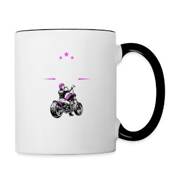 Nicht perfekt, aber Biker - Tasse zweifarbig - Weiß/Schwarz - Rechts