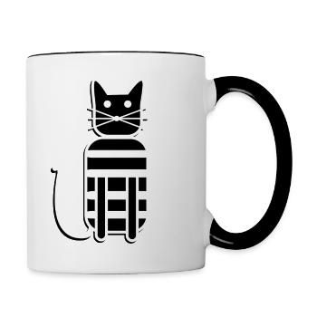 Amour du chat - Mug contrasté - blanc/noir - Droite
