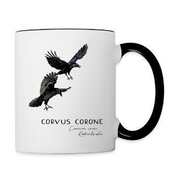 Corbeau corbeau -charogne - Mug contrasté - blanc/noir - Droite